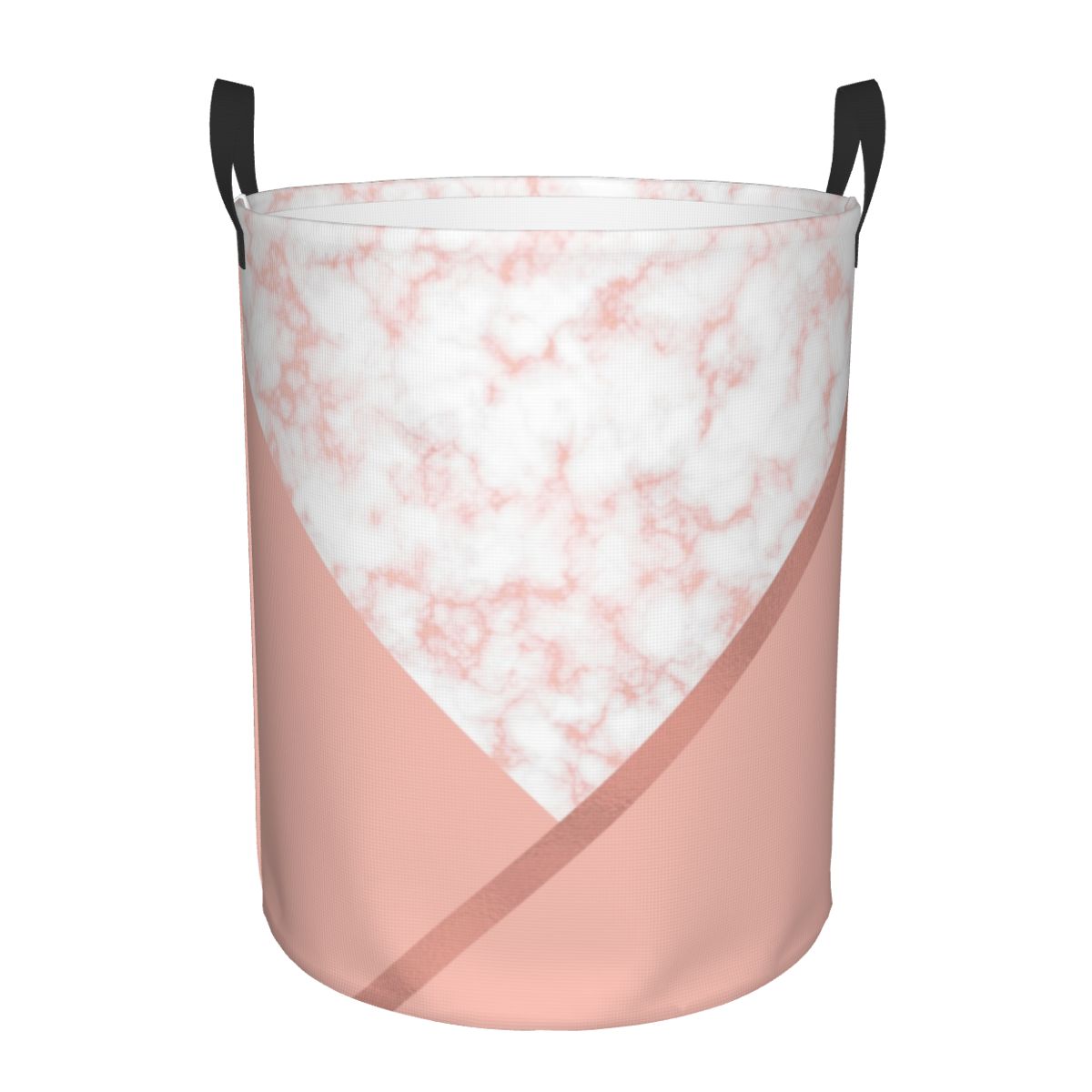 White And Navy Cubes Laundry Basket Collapsible Abstract Geometric