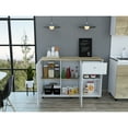 thumbnail image 1 of White And Pine Kitchen Island With 2 Drawers, Shelves - Mobility For Practical Home Space Modern Shelves, Efficiency, 1 of 3