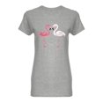 thumbnail image 1 of White And Pink Flamingos Shaped T-Shirt Women -Image by Shutterstock, Female Small, 1 of 2