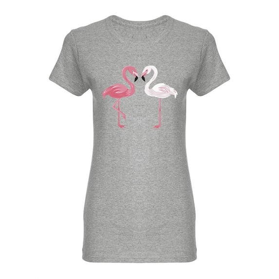 White And Pink Flamingos Shaped T-Shirt Women -Image by Shutterstock, Female Small