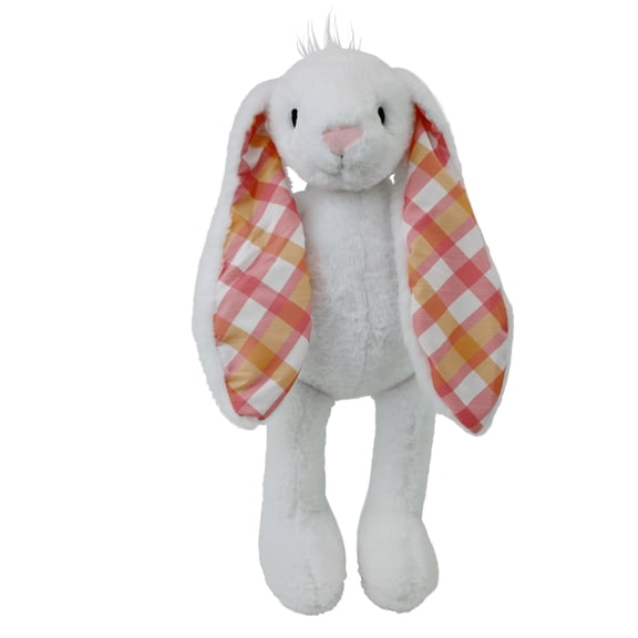White And Plaid Eared Bunny Plush