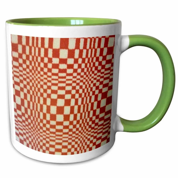 3drose, White and Red Optical Illusion, 11oz Two-tone Green Mug