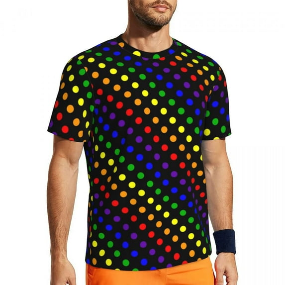 White And Red Polka Dot Gym T-Shirt Summer Vintage Spot Print Street Style T Shirts Hip Ho