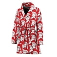 thumbnail image 1 of White And Red Spartan Pattern Women Bathrobe One Size Univeral Fits, Ancient Spartan Fashion Lightweight Plush Fleece Long Robe For Women, 1 of 3