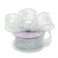 thumbnail image 1 of White And Silver Glitter Snowflakes Sheer Organza Wired Ribbon - 1 1/2 Inches Wide x 10 Yards (3701), 1 of 1