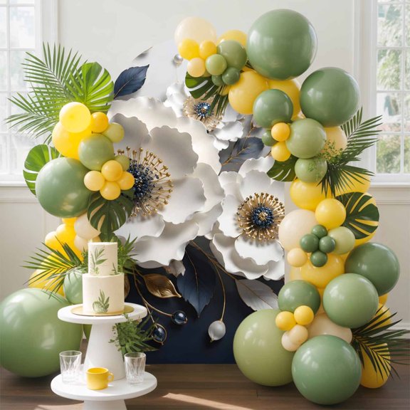 White Anemones Arch Backdrop Cover, 4FT, Rustic Floral Golden Leaf Veins Deep Navy Backdrop Spandex Arch Covers Double-Sided Backdrop for Wedding Birthday Party Photo Background Decoration