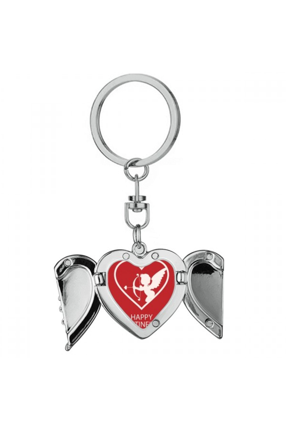 White Angel Arrow Valentine's Day Heart Angel Wing Key Chain Holder