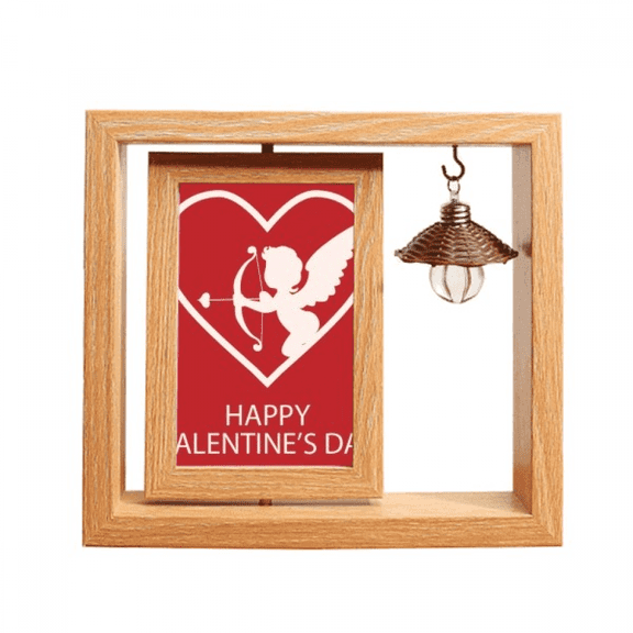 White Angel Arrow Valentine's Day Wooden Rotating Picture Photo Frame 4x6