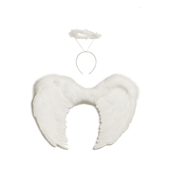 White Angel Costume Wings and Halo Accessory Set