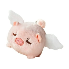 White Angel Pig Pull Toy With Rotating Wings And Wagging Tail Plush Pendant For Relaxation And Fun Office Desk Decor
