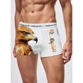 thumbnail image 1 of White Animal Pattern Boxer Shorts for Men Stretch Comfortable Underpants with Cute Animal Prints, 1 of 5