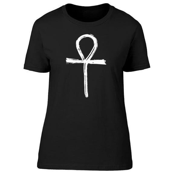 White Ankh Brush Symbol T-Shirt Men -Image by Shutterstock, Male Large