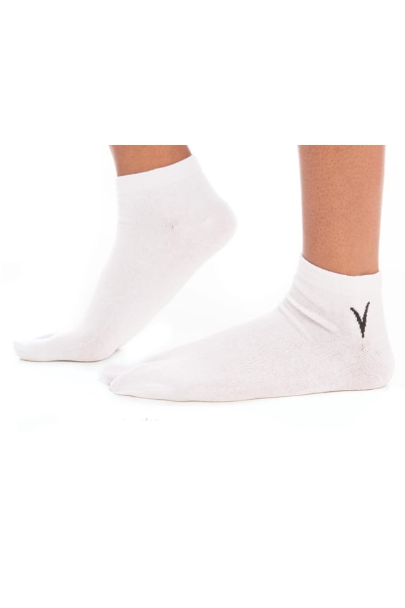 White Ankle Casual V-Toe Flip-Flop Tabi Big Toe Socks by V-Toe Socks, Inc