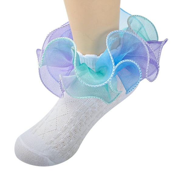 White Ankle Socks Kids 6 Pairs Baby Girls Socks - Ruffle Lace Princess Frilly Knit Cotton Socks Baby Socks 12-18 Months Boy Socks 0-3 Months