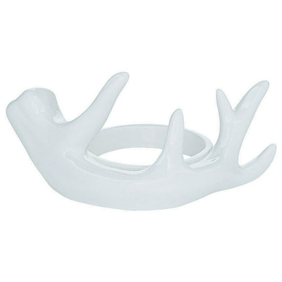 White Antler Porc Candle Holders (6Pc) - Home Decor - 6 Pieces