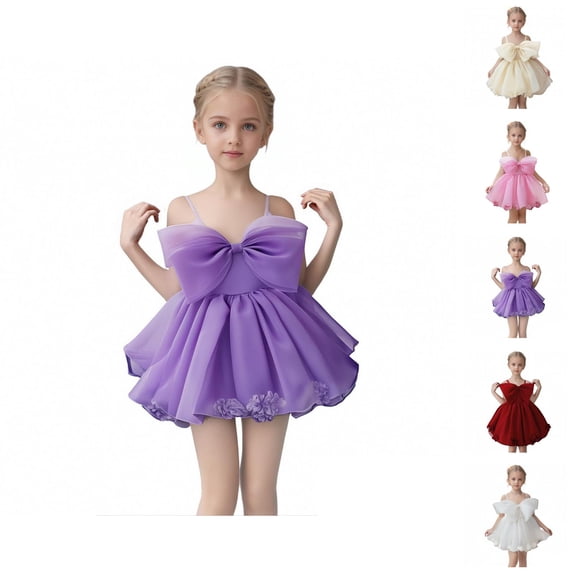 White Applique Tulle Gown for Toddlers – 1st Birthday Princess Dress with Full Skirt, Formal Sweet Recital Wear, Elegant Pair to Pink Dress for Girls Looks