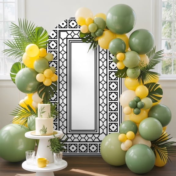 White Arch Backdrop Cover 4 FT, Boho Diamond Pattern Border Rustic Southwestern Wedding Arch Cover Stretchy Backdrop Stands Covers for Birthday Party Ceremony Banquet Decor