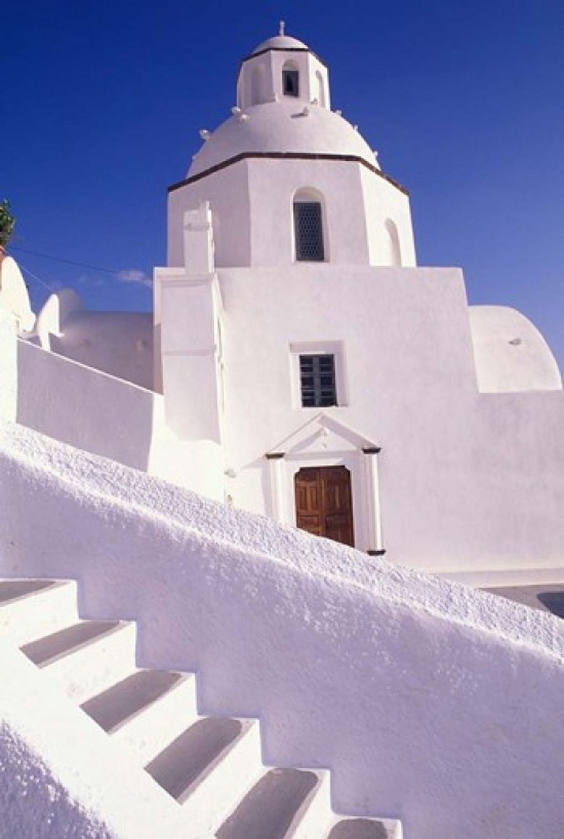 White Architecture Santorini Greece Canvas Art - Bill Bachmann DanitaDelimont (12 x 17)