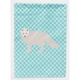 thumbnail image 1 of White Arctic Fox Blue Check Flag Canvas House, 1 of 1