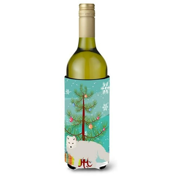 White Arctic Fox Christmas Wine Bottle Beverge Insulator Hugger