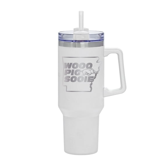 White Arkansas Razorbacks 40oz. Rocky My State Tumbler
