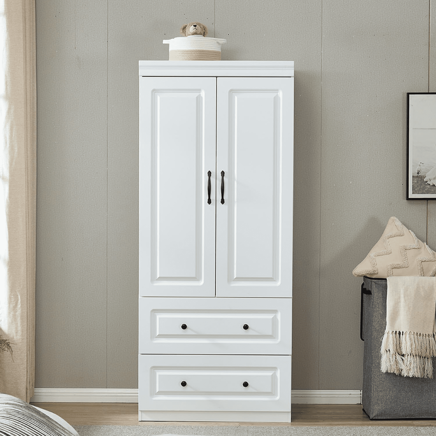 Bolton 160 Armoire With 9 Shelves, 2 Cabinets, Mirrors, 2 Drawers, And Rod - N/A - On Sale - Bed Bath & Beyond - 33866091