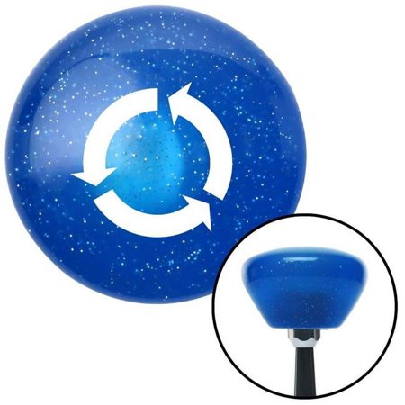 White Arrows in Circle Blue Retro Metal Flake Shift Knob with M16 x 1.5 Insert Auto