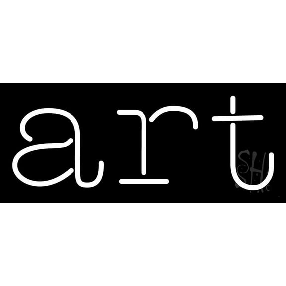 White Art LED Neon Sign 10 x 24 - inches, Clear Edge Cut Acrylic Backing, with Dimmer - Bright and Premium built indoor LED Neon Sign for art gallery, and exhibition.