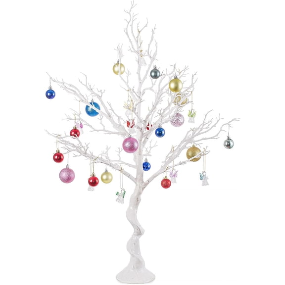 White Artificial Christmas Tree Branch Centerpiece 31.5 Inch Tall for Tables Weddings and Decor