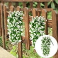 thumbnail image 1 of White Artificial Flower Ornaments, Artificial Hanging Violet Flowers, Outdoor Spring Decor, Trailing Vines, Porch Planter Arrangement, By Kingtowag, 1 of 5