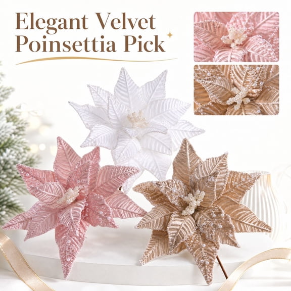 White Artificial Flower with Pearl Details, 1 Hobby, Christmas Tree Decorations for Home Display