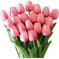 thumbnail image 1 of White Artificial Flowers 10 pcs Faux Tulips PU Real Touch Fake Flowers for Home Office Wedding Decor Arrangement Bouquet Faux Flowers for Decoration, 1 of 5