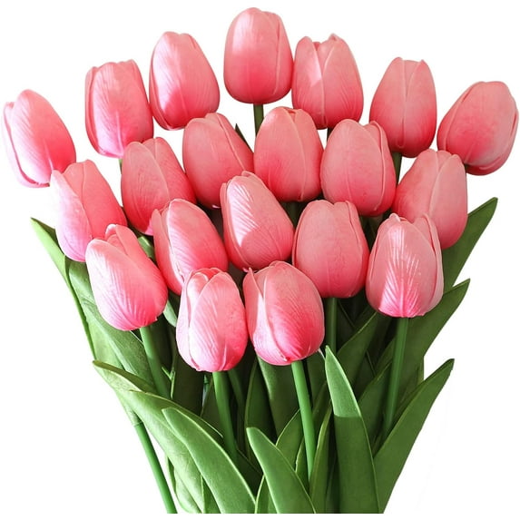 White Artificial Flowers 10 pcs Faux Tulips PU Real Touch Fake Flowers for Home Office Wedding Decor Arrangement Bouquet Faux Flowers for Decoration