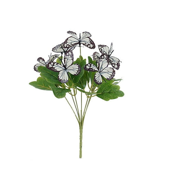 White Artificial Flowers White Artificial Butterfly Flowers Fake Flowers Outdoor Decor Plastic Faux Flowers Garden Patio Home Decor Floral Arrangement Wedding Party Decorations