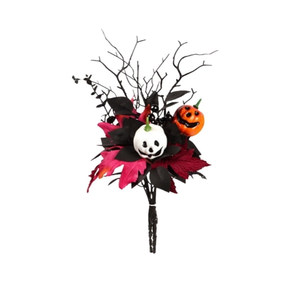 White Artificial Halloween Maple Leaf Branches For Fall Home Party Festive Decor