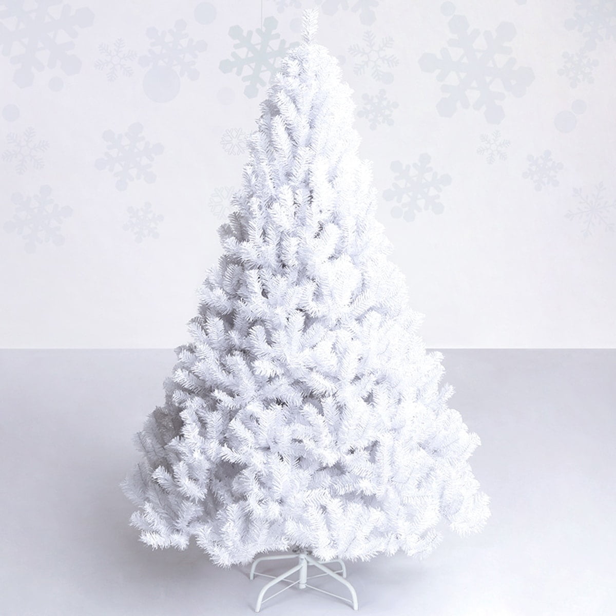 5-Foot White PVC Artificial Christmas Tree with Metal Stand
