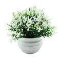 thumbnail image 1 of White Artificial Potted Flowerpot, Artificial Potted Plants Plastic Greenery in Pots Small Faux Topiary Shrubs for Centerpiece Desk Room House Decor Decoration, 1*Simulation Flower Pot, 1 of 5