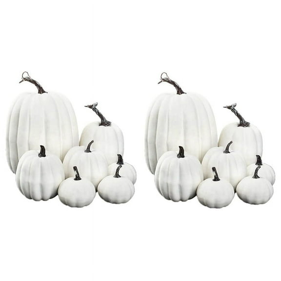 White Artificial Pumpkin Decoration Foam Pumpkin Desktop Core Thanksgiving Decoration 14 Pieces