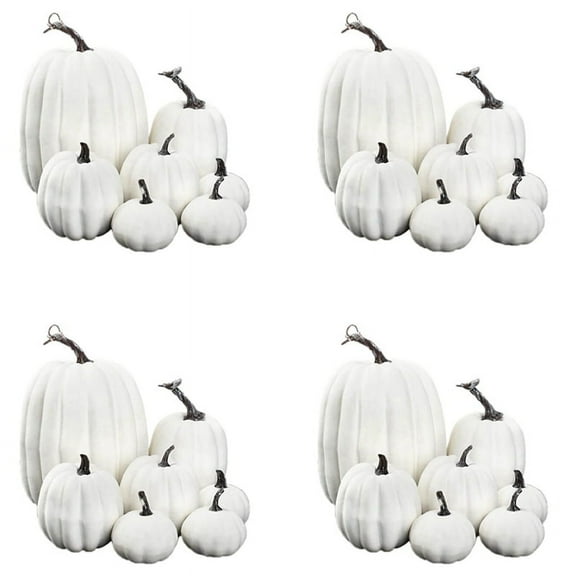 White Artificial Pumpkin Decoration Foam Pumpkin Desktop Core Thanksgiving Decoration 28 Pieces