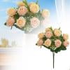 White Artificial Roses Bulk - Velvet Silk Roses for Wedding Decor, Valentine's Day & Mother's Day Arrangements - Lifelike Flowers