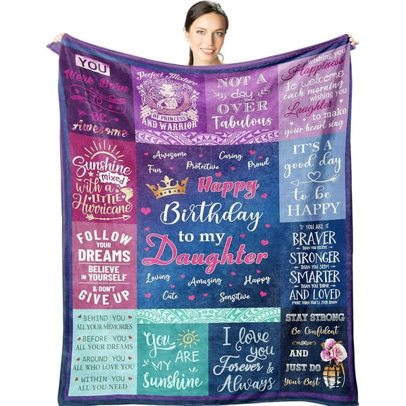 Daughter Birthday Gifts - to My Daughter Gifts for Birthday Blanket 60"x50" - Birthday Gift for Daughter - Happy Birthday Daughter Gift Ideas for Girls - Daughters Bday Party Decor Presents