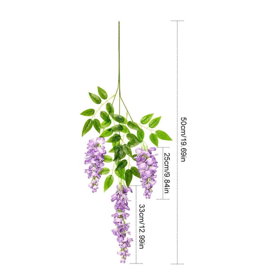 White Artificial Wisteria Hanging Garland Vine 1Pc - Realistic Fake Flower for Wedding Arch, Bedroom Headboard & Modern Home Spring Decor