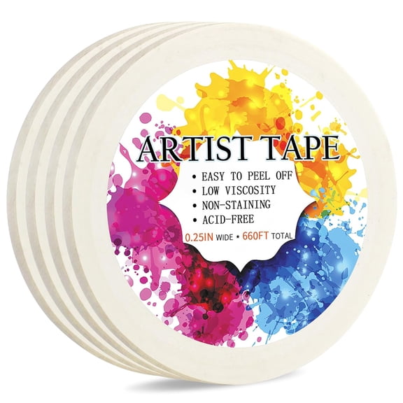 White Artist Tape for Watercolor Paper Drafting Art Low Tack Masking Tape Acid Free Painter Watercolor Tape for Painting Canvas Framing