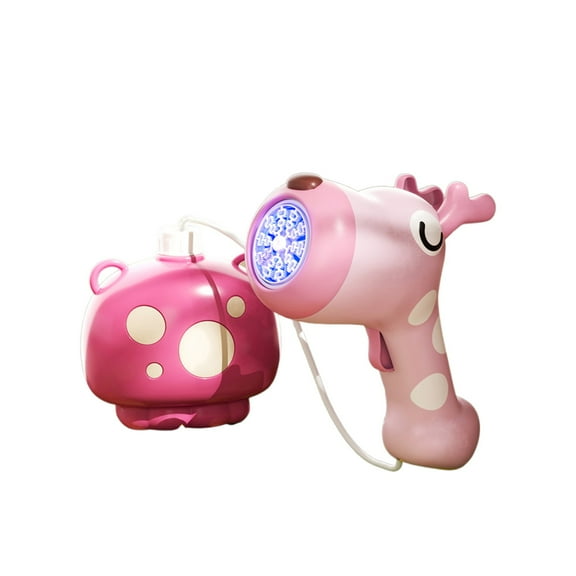 White Automatic Bubble Machine For Kids 20 Holes Backpack Blower With Lights Outdoor Summer Fun