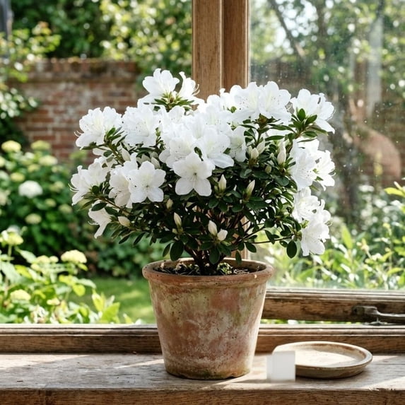 White Azalea Live Shrub Plants, 4 to 6 Inch Azalea Flowering Outdoor ...