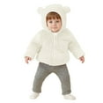 thumbnail image 1 of White Baby Kids Girl Boy Fleece Lined Sherpa Flannel Zip Up Jackets Hoodies Outfits Sweatshirt for Child Long Sleeve Thermal Fuzzy with Hood Fall Winter 2025 12 Months, 1 of 8