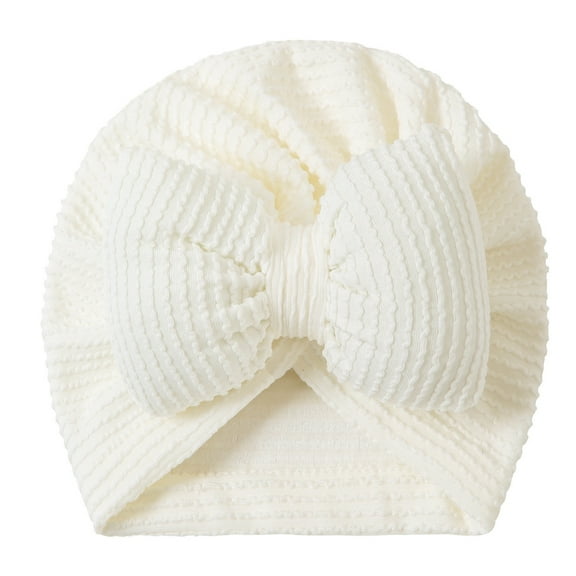 White Baby Knitted Headbands With Bow Accent 0-18 Months Lightweight For Summer And Winter Activities