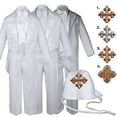 thumbnail image 1 of White Baby Toddler Boys Easter Christening Baptism Formal Tuxedo Suits Cross Hat, 1 of 1