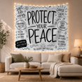 thumbnail image 1 of White Background with Doodles, Inspirational Minimalist Design for Women, Motivational Art Decor, Back to School Gift, Tapestry Wall Hanging for Bedroom and Dorm, 1 of 7