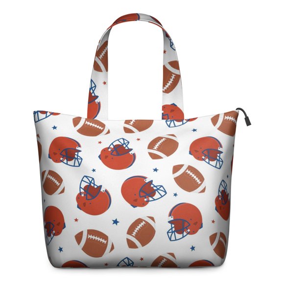 White Background Football Helmets Pattern Travel Tote Bags for Women Carry On,Large Weekender Bags for Women Travel,Multi Functional Duffle Bag for Work,Shopping,Sports